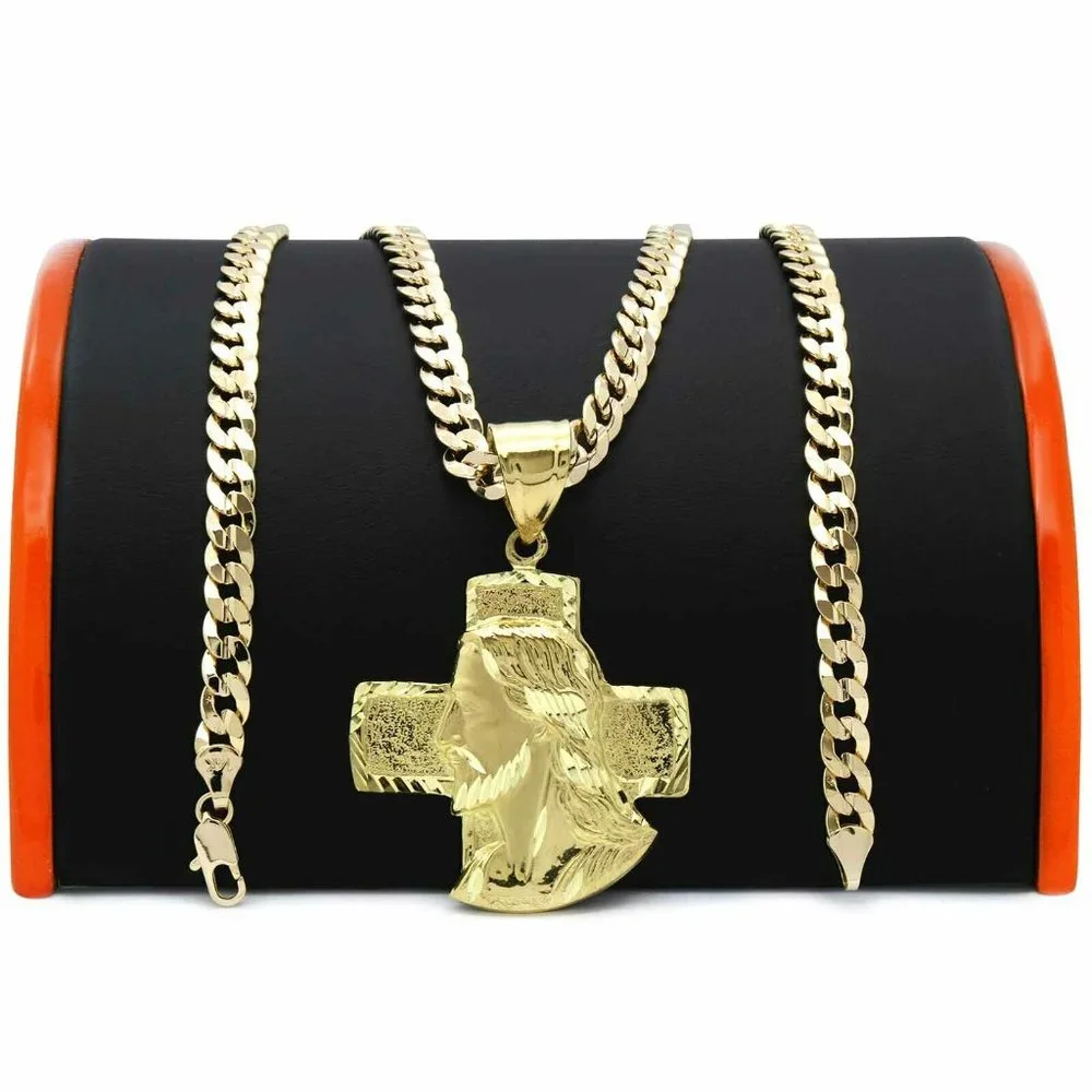 18k Mens Gold Jesus 24